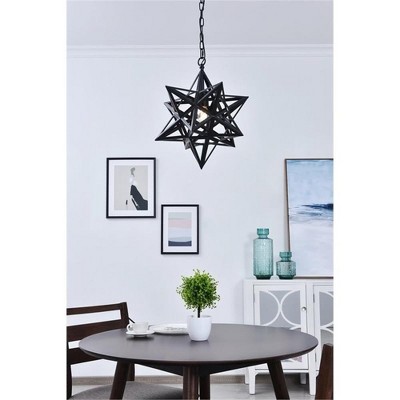 Bertrand Criss-Cross Star Black Iron Pendant