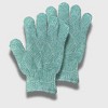 Spa Essentials 2 Pack Exfoliating Bath Gloves - Gentle Dead Skin Removal, Deep Cleaning & Exfoliating Body Scrub Gloves for Shower (Unscented) - 4 of 4