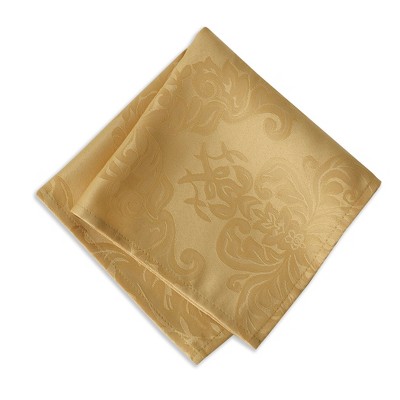 Barcelona Gold Jacquard Damask Stain Resistant Napkin Set of 4