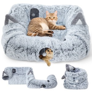 GOTGELIF Collapsible Plush Cat Tunnel Bed Pet Toy for Indoor Cats - 1 of 4