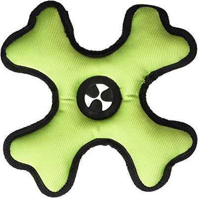 Multipet Toss N Treat X-Shaped Quad Bone Durable Plush Dog Toy with Varying Colors