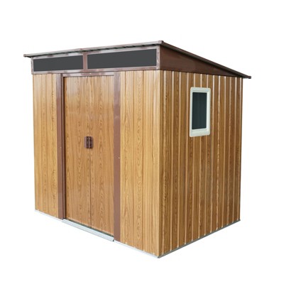 NicBex 5x6 Ft Outdoor Metal Storage Shed with Transparent Plate and Foundation for Backyard Garden,Patio,Coffee