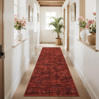 Coucheta Non-Slip Runner Rug,Machine Washable Low Pile Area Rug with Non-Shedding, for Hallway Kitchen Bathroom,Multi-Color & Size