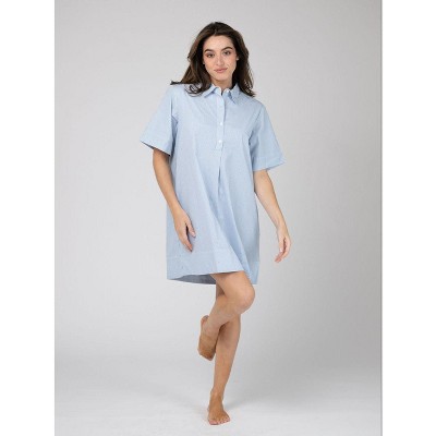 Olive Workshop Sconset Shirt Dress Blue Stripe