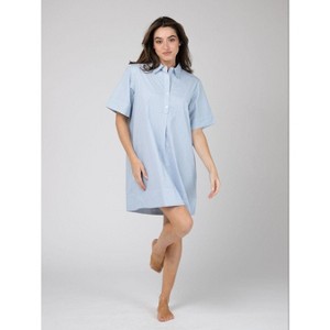 Olive Workshop Sconset Shirt Dress Blue Stripe - 1 of 4