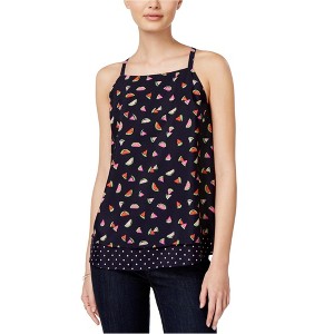 maison Jules Womens Printed Layered Knit Blouse - 1 of 1
