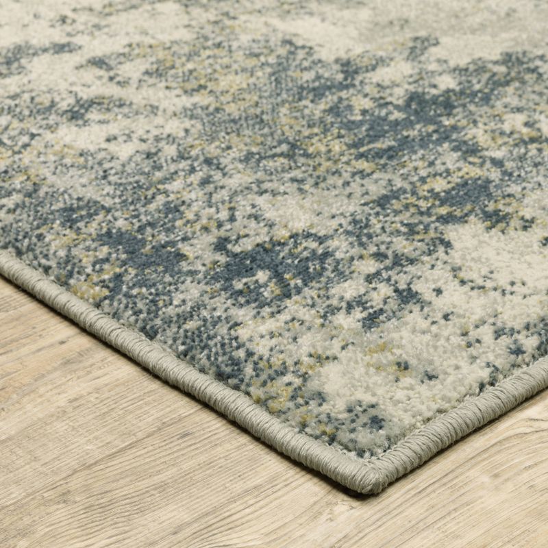 Bryant Distressed Abstract Indoor Area Rug Beige/Teal - Captiv8e Designs, 3 of 12