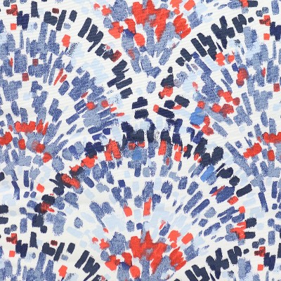 Abstract Red and Blue Polyester Square Outdoor Throw Pillows, Set of 2