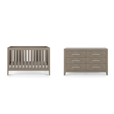 Child Craft Kieran Crib and Dresser Nursery Set, 2-Piece, Includes 3-in-1 Convertible Crib and 6-Drawer Dresser