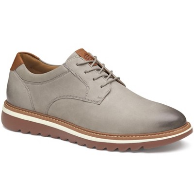 Johnston & Murphy Men's Braydon Plain Toe Dress Casual Shoe, Gray Oiled Nubuck, Size 10