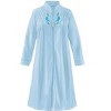 Collections Etc Smocked Embroidered Floral Zip-Front Long Sleeve Robe - 4 of 4