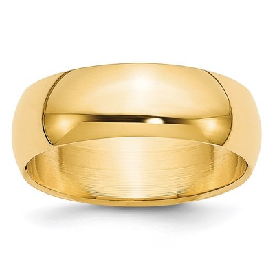 Black Bow Jewelry 7mm to 12mm 14K Yellow Gold Half Round Standard Fit Band