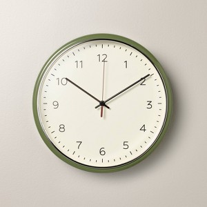 13" Wall Clock Green/Chrome - Hearth & Hand™ with Magnolia - 1 of 3