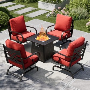 Captiva Designs 6pc Extra Large Metal Pattern-back Outdoor Patio