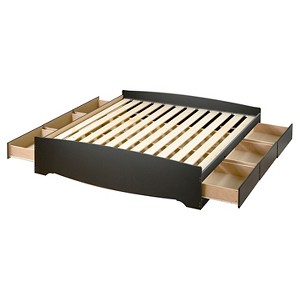Prepac Mate's Platform 6 Drawer Storage Bed King Black: Laminated Finish, No Box Spring Needed, CARB Certified - 1 of 4