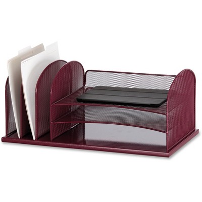 Safco Desk Organizer Mesh 19-1/2"x11-1/2"x8-1/4" Wine 3254WE