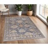 Blue Gray and Tan Oriental Hand Knotted Worn Faded Area Rug - 2 of 4