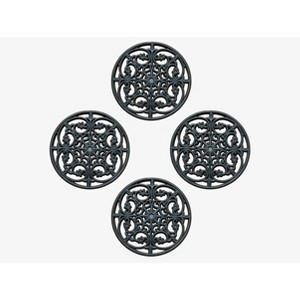 A1HC Multi Functional Garden Stepping Stone Mat, Natural Rubber Hand Finished 12"x12" Set of 4 - 1 of 4