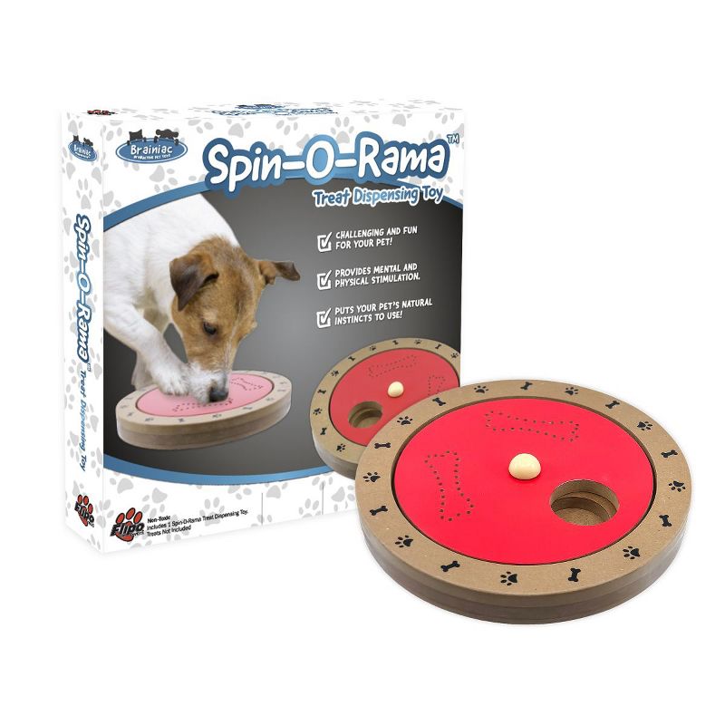 Flipo Brainiac Wooden Spin-O-Rama Interactive Attractive Treat Dispensing Puzzle Pet Toy, 3 of 4