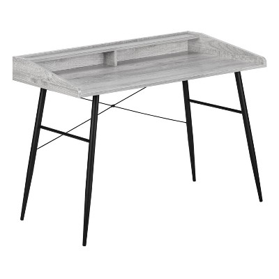 Monarch Specialties Computer Desk Home Office Laptop Storage Shelves 48InchL Work Metal Laminate Grey Black Contemporary Modern