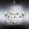 Urban Ambiance Luxury Industrial Chandelier,  41-5/8" x 36",  Brushed Nickel Finish, UHP2246 - 3 of 4