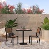 Merrick Lane 3 Piece Patio Table and Chairs Set Faux Teak Wood And Metal Indoor/Outdoor Table and Chairs with All-Weather Purpose - 2 of 4