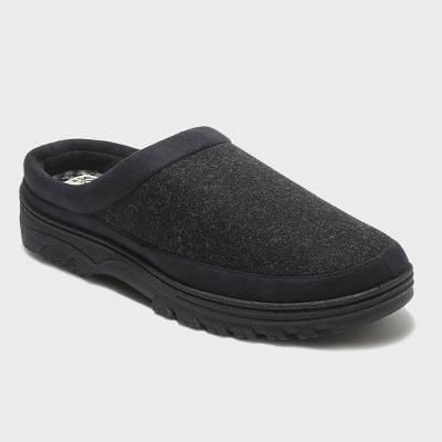 mens black leather slip on slippers