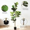 Gulches 6FT Artificial Fiddle Leaf Fig Tree - Real Touch Fake Indoor Plant with Creative Design, Detachable Packaging, Easy-Clean Potted Decor - 3 of 4