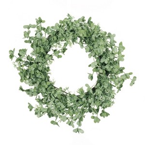 Artificial Greenery Wreath for Wedding Christmas Wreath with Eucalyptus Berries Flowers, Indoor Outdoor Wreaths for Wedding Table Party Home Decor - 1 of 4