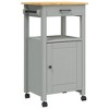 VidaXL Kitchen Trolley MONZA 18.9 in.x15.7 in.x35.4 in. Solid Wood Pine - 2 of 4