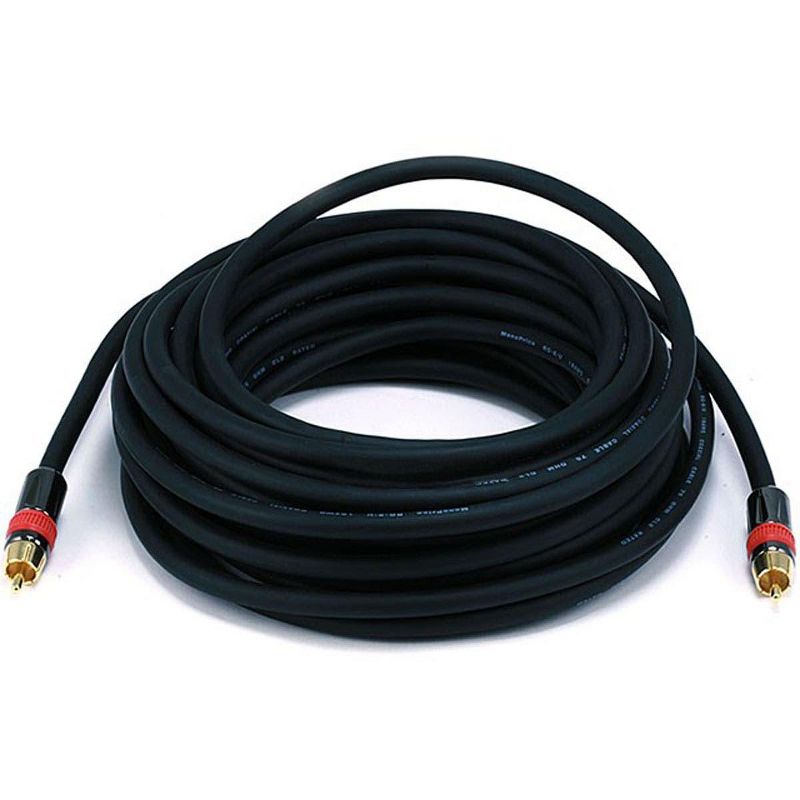 Monoprice High-quality Coaxial Audio/Video Cable - 35 Feet - Black | RCA CL2 Rated, RG6/U 75ohm (for S/PDIF, Digital Coax, Subwoofer & Composite, 1 of 3