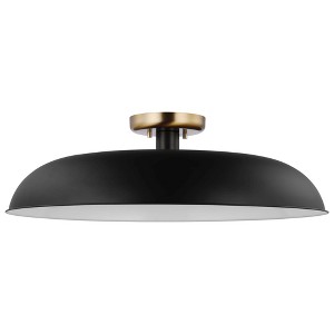 Nuvo Lighting Colony 1 - Light Flush Mount in  Matte Black/Burnished Brass - 1 of 1