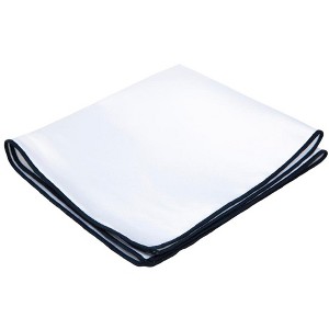 Jacob Alexander White Satin Pocket Square with Embroidered Edge - 1 of 1