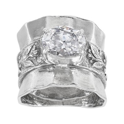 Silpada 'Stronger Than Ever' Sterling Silver White Cubic Zirconia Ring