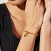 Free bird Cross Birthstone Bracelet | Dainty 14K Gold Plated Cross Charm Bracelet | Stretchable Elastic Gold Beaded Bracelet - 2 of 4