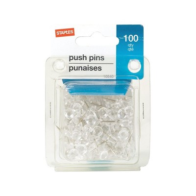 Staples Push Pins Clear 100/Pack 10540-CC