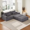GDFStudio Gustave Modular 102" W Corduroy Upholstered Chaise Lounge/Sectional Sofa with Ottoman - 4 of 4