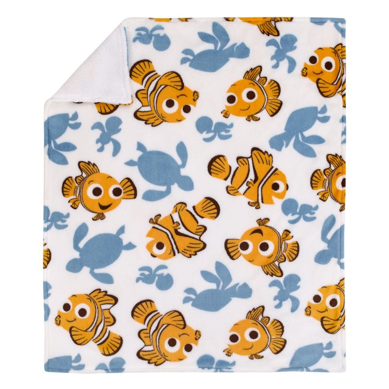 Disney Finding Nemo Orange, Teal, and White Sea Turtles Super Soft Cuddly Plush Baby Blanket, 2 of 5