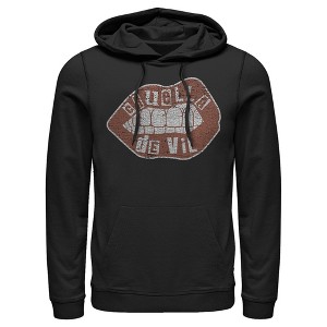Men's Cruella Distressed Red Lips Logo Pull Over Hoodie - 1 of 4