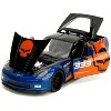 2006 Chevrolet Corvette Z06 #333 "Spirit Racing" Blue Metallic and Orange with Black Hood and Top 1/24 Diecast Model Car by Jada - 2 of 4