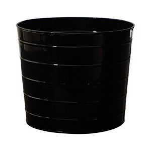 Nearly Natural 12-in Farmhouse Black Metal Ribbed Planter - 1 of 2