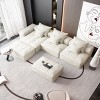 6 PCS Modern Oversized Modular Sofa, DIY Layout Sofa with Ottoman and Armrest, Tufted Sofa with Chenille Fabric Pillows-Baofuwish - 3 of 4