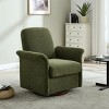 Modern Barrel Armchair,360° Swivel Linen Upholstered Accent Chair with Solid Wood Frame for Bedroom Living Room-Coolbibila - 2 of 4