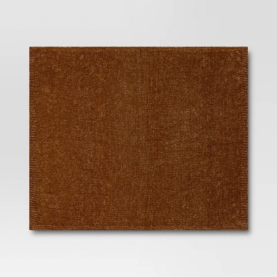 Brown Chenille Midweight Reversible Knitted Throw Blanket, 50x60in