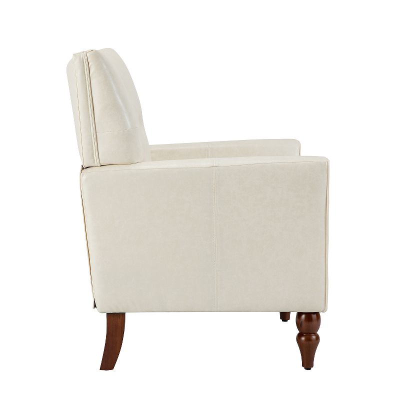 Enzio Classic Vegan Leather Armchair with Nailhead Trim and Button-tufted Design  | ARTFUL LIVING DESIGN, 3 of 11