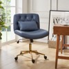 Clive Contemporary Button-Tufted Swivel Tilting Office Chair with Pillow and Metal Feet|HULALA HOME - 3 of 4