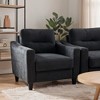 1+2+3 Flannelette Sectional Straight Arm Sofa Set with Supportive Cushions, Sturdy Hardwood Frame and Plush Memory Foam - 3 of 4