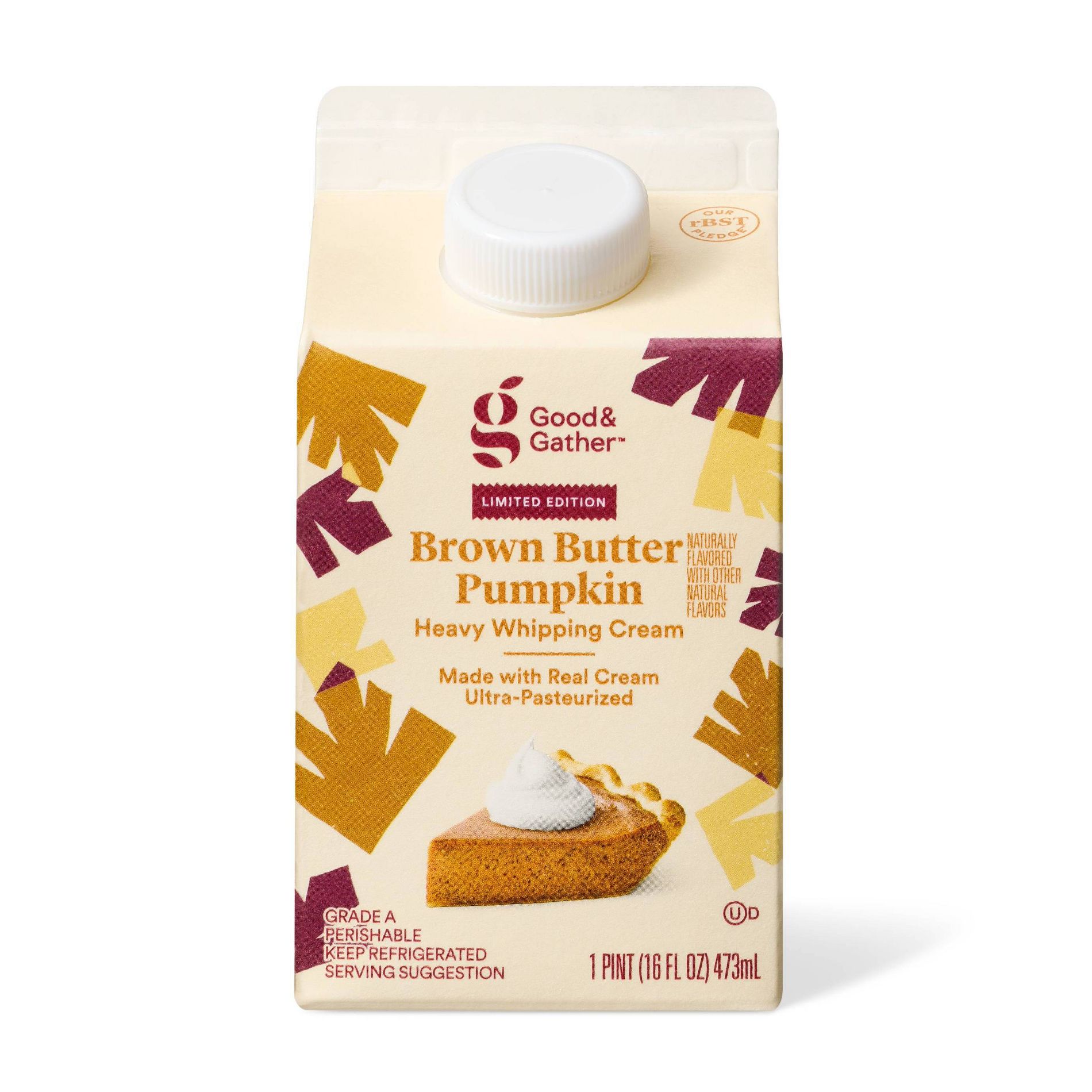 Brown Butter Pumpkin Flavored Heavy Whipping Cream - 16 fl oz - Good & Gather™