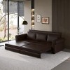 KWPZQEB 93.7" Convertible Sleeper Sofa Bed, 3-in-1 Pull Out Couch Bed with Nailhead Trim & Rolled Arm, Faux Leather Pull Out Sofa Bed for Living Room - 3 of 4