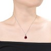 Guili Sterling Silver White Gold Plated Pear Shape CZ Pendant Necklace in White, Green, Pink, Red, or Blue, Graceful & Timeless to Complete Your Look. - 2 of 4